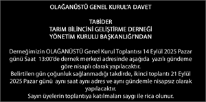 OLAĞANÜSTÜ GENEL KURUL'A DAVET